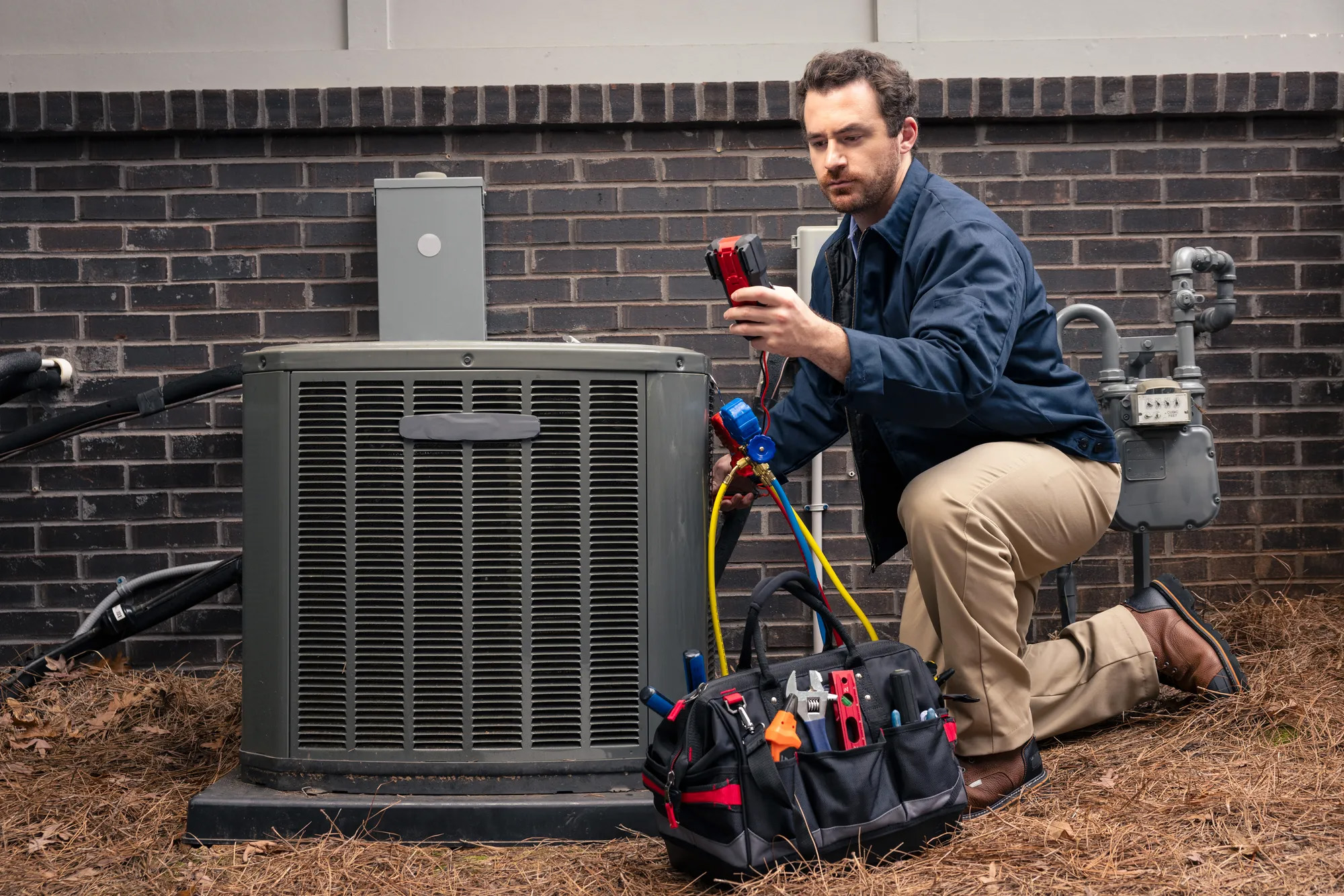 Person fixing HVAC